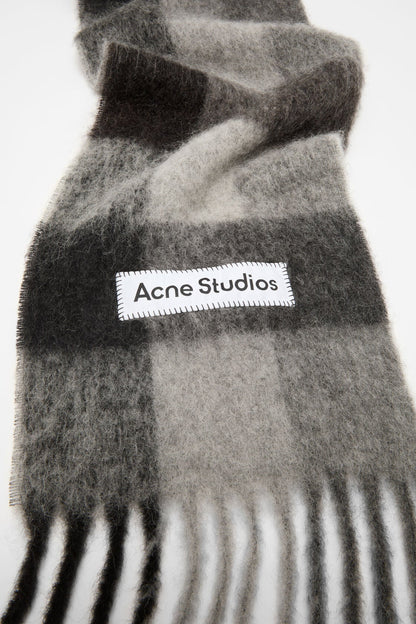 Acne Studios Mohair checked scarf - Dark Black/Grey/Dark Grey