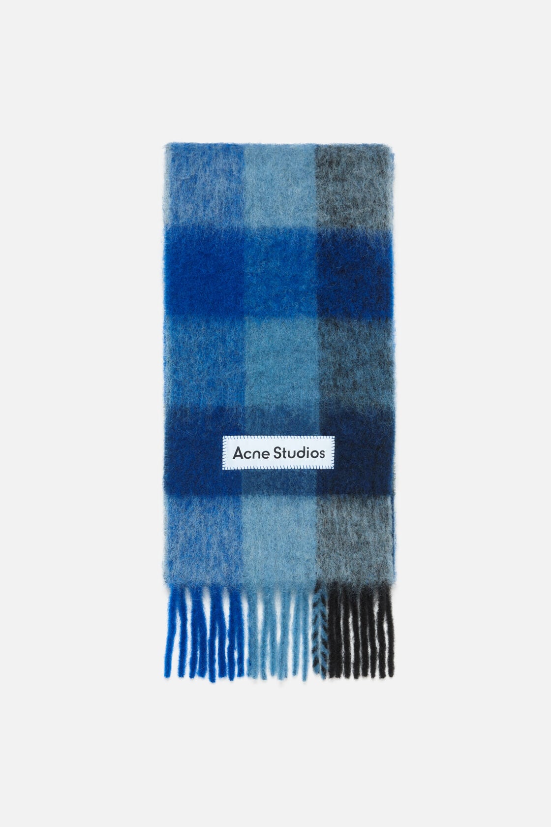 Acne Studios Mohair checked scarf - Dark Navy/Black/Blue