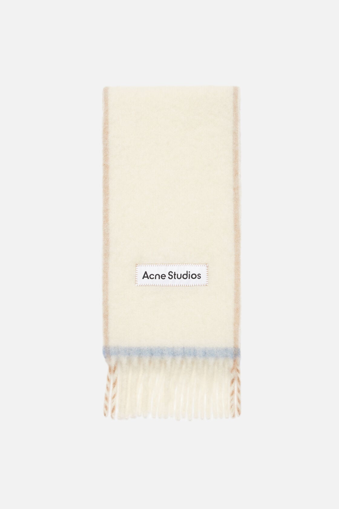 Acne Studios Wool fringe scarf - White