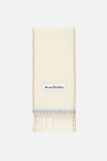 Acne Studios Wool fringe scarf - White