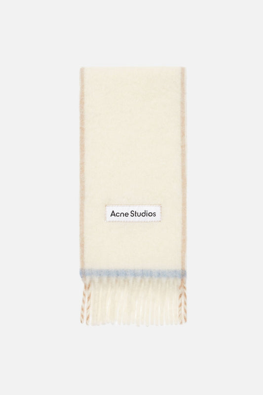 Acne Studios Wool fringe scarf - White