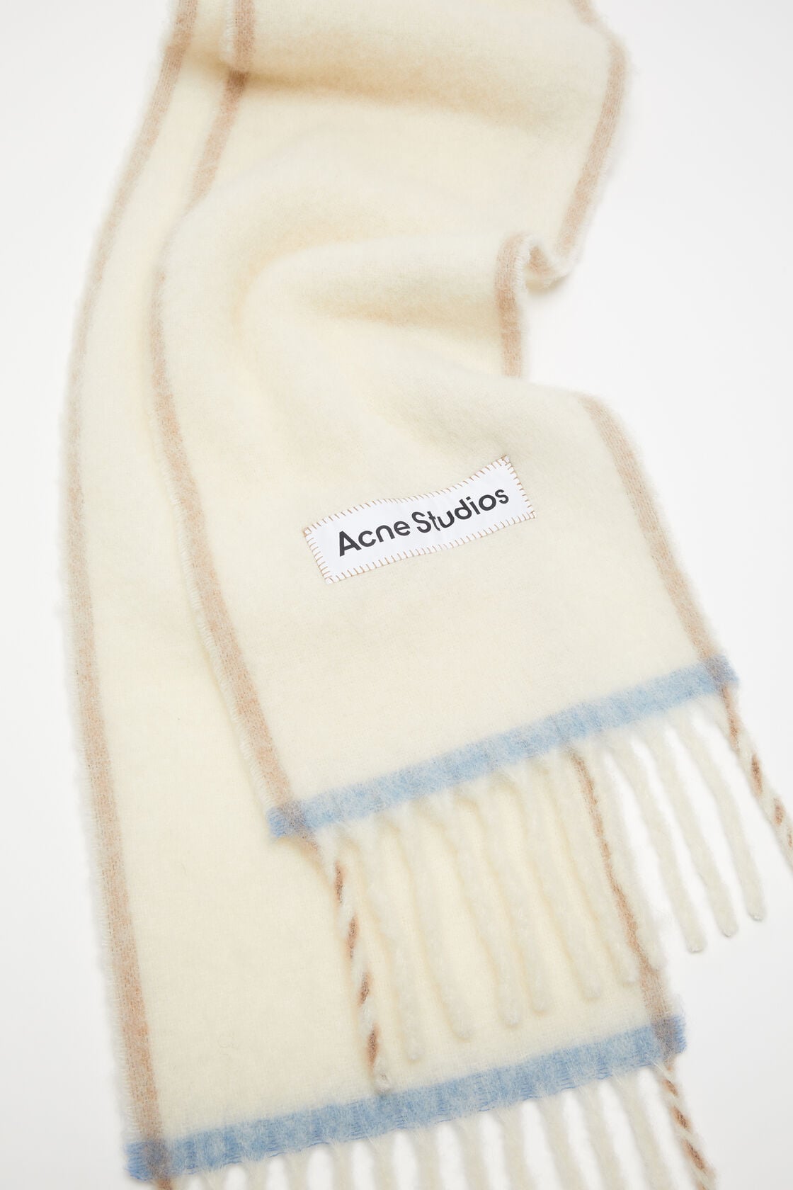 Acne Studios Wool fringe scarf - White