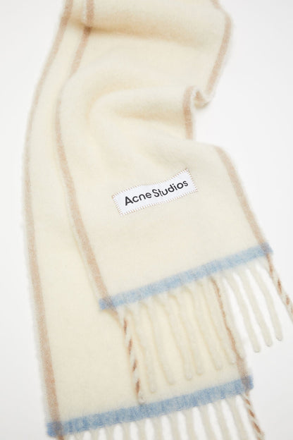 Acne Studios Wool fringe scarf - White