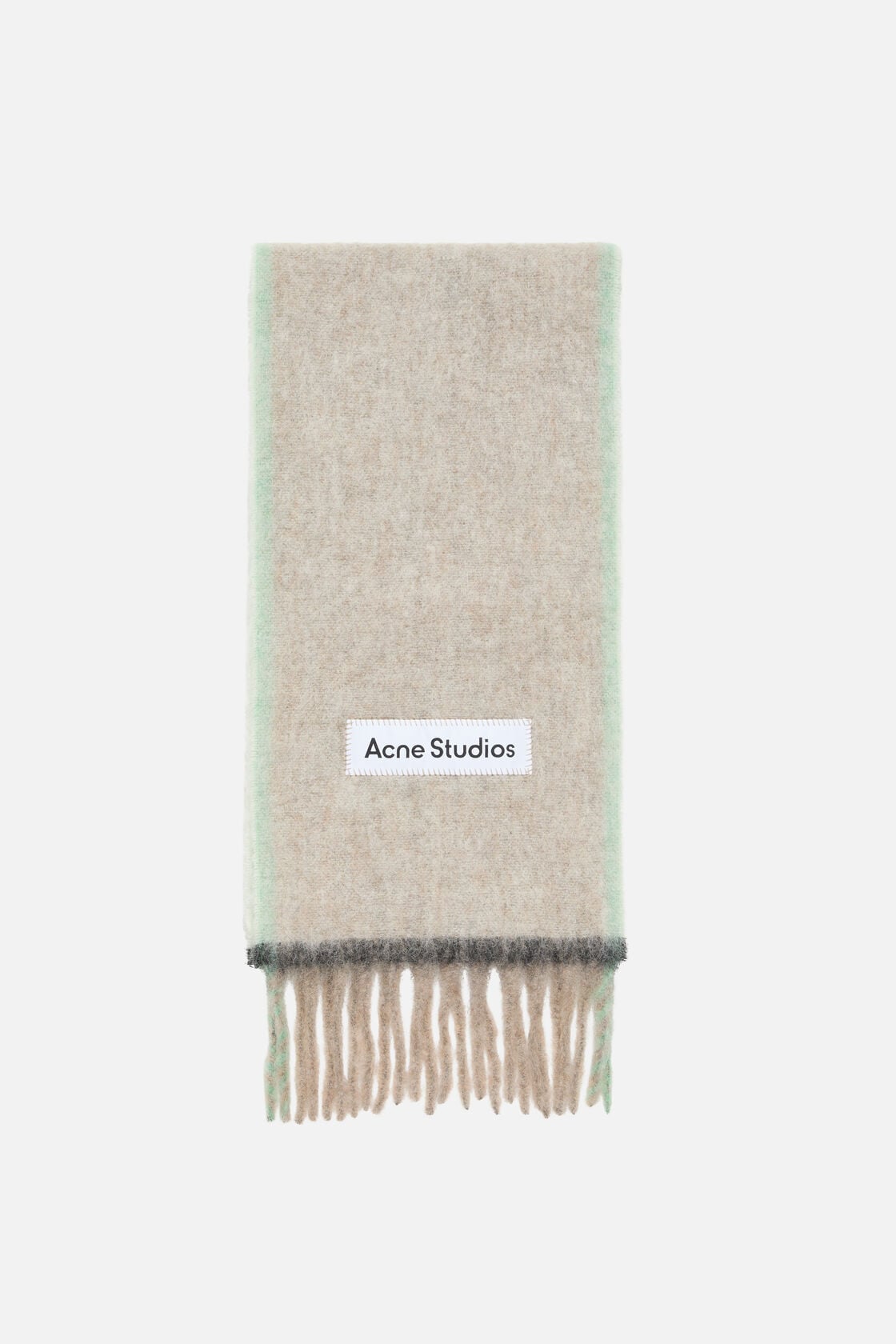 Acne Studios Wool mohair scarf - Narrow - Beige/grey