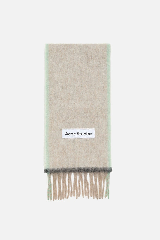 Acne Studios Wool mohair scarf - Narrow - Beige/grey