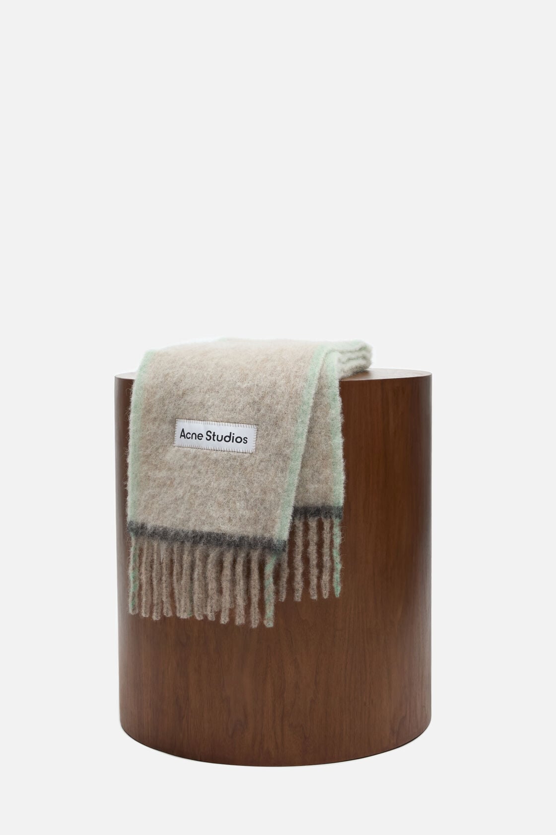 Acne Studios Wool mohair scarf - Narrow - Beige/grey