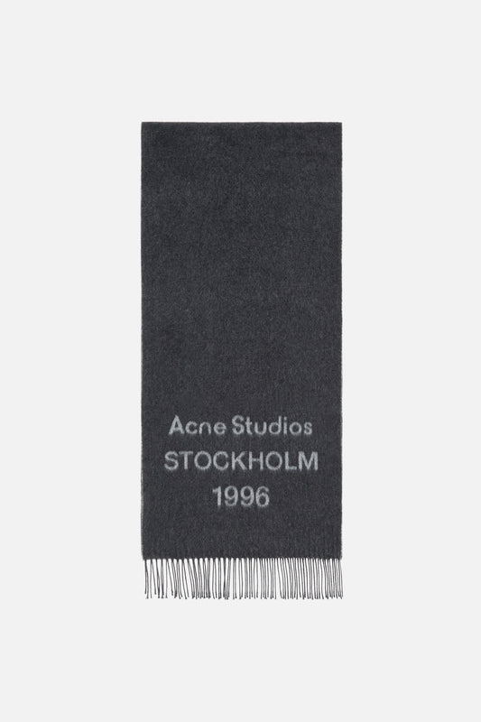 Acne Studios Logo scarf - Wide - Black/white