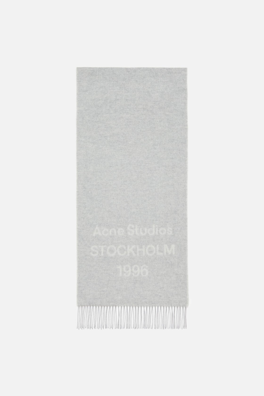 Acne Studios Logo scarf - Wide - Light Grey Melange / White