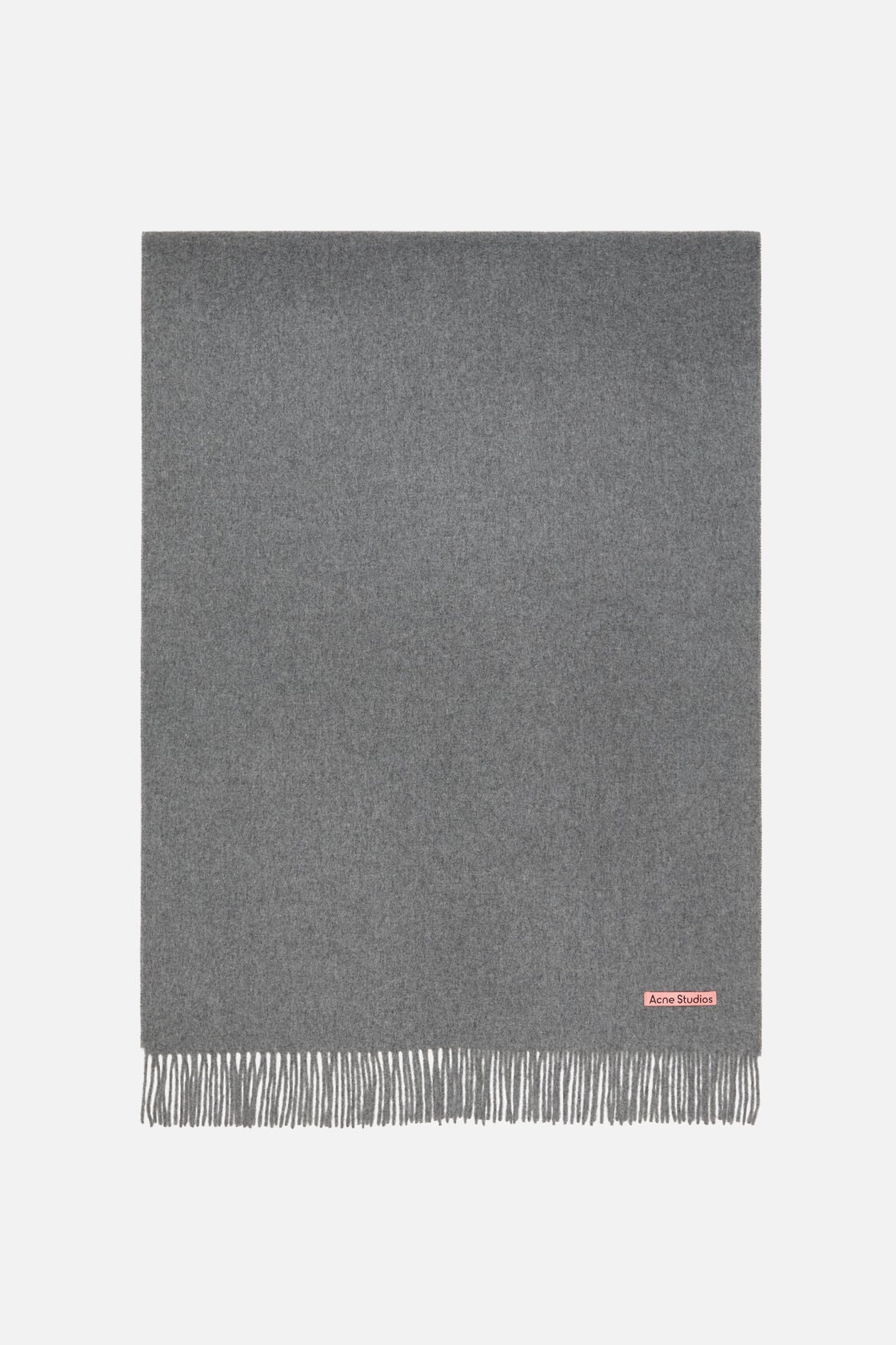 Acne Studios Fringe wool scarf - oversized - Grey Melange