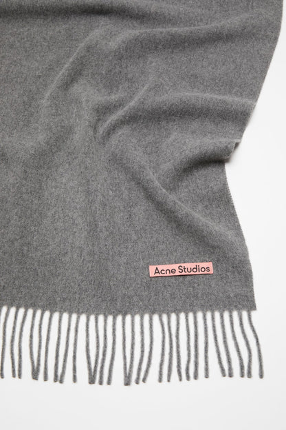 Acne Studios Fringe wool scarf - oversized - Grey Melange