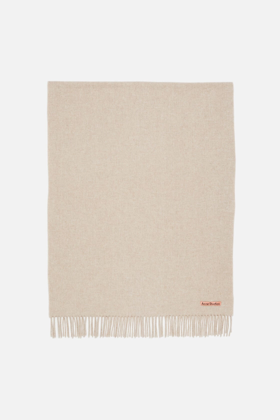 Acne Studios Fringe wool scarf - oversized - Oatmeal melange