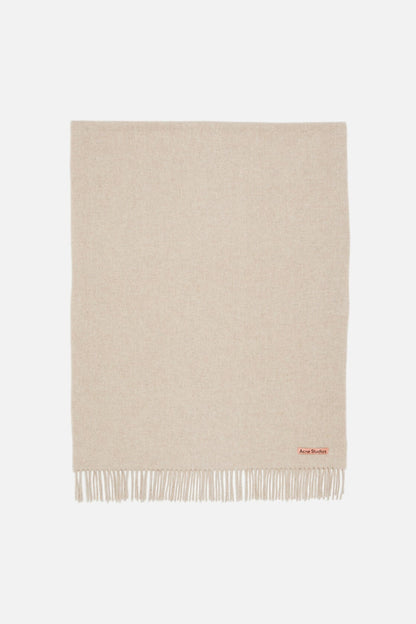 Acne Studios Fringe wool scarf - oversized - Oatmeal melange