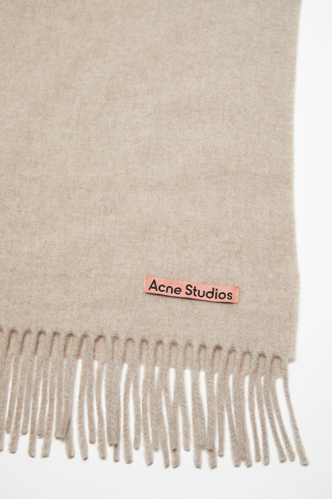 Acne Studios Fringe wool scarf - oversized - Oatmeal melange
