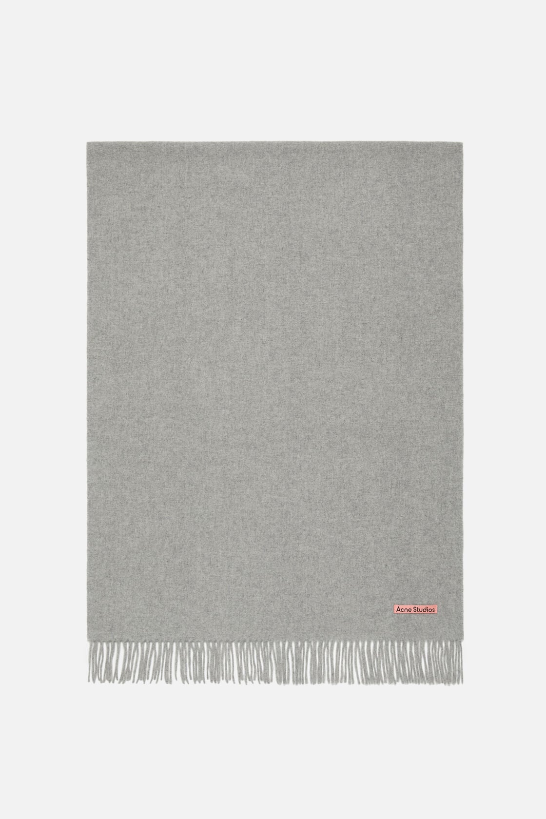 Acne Studios Fringe wool scarf - oversized - Light Grey Melange