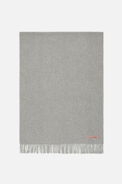 Acne Studios Fringe wool scarf - oversized - Light Grey Melange