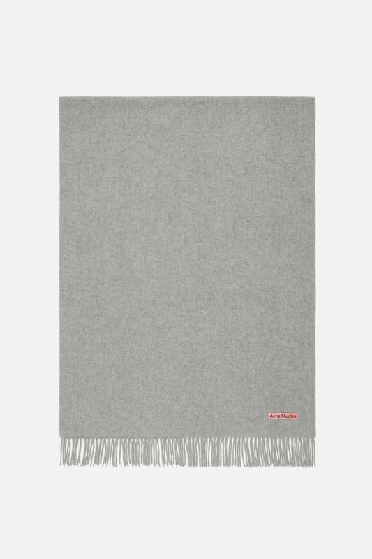 Acne Studios Fringe wool scarf - oversized - Light Grey Melange