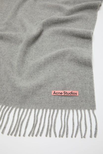 Acne Studios Fringe wool scarf - oversized - Light Grey Melange