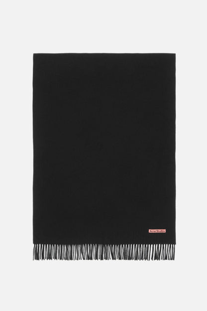 Acne Studios Fringe wool scarf - oversized - Black