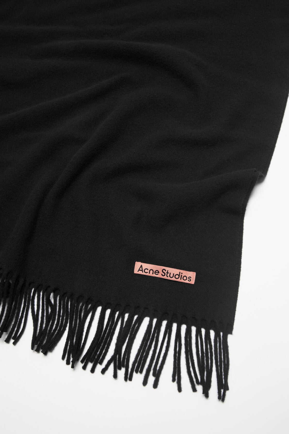 Acne Studios Fringe wool scarf - oversized - Black