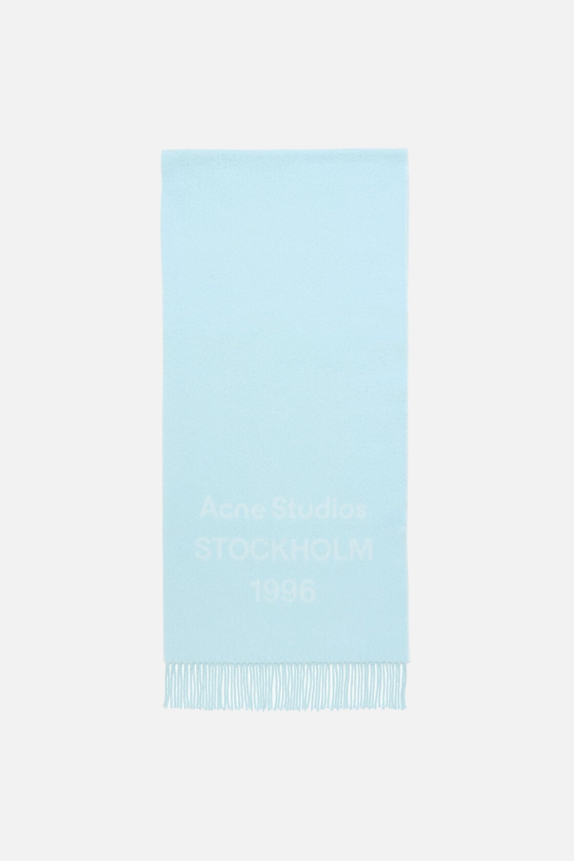 Acne Studios Wool logo scarf - Wide - Light blue/white