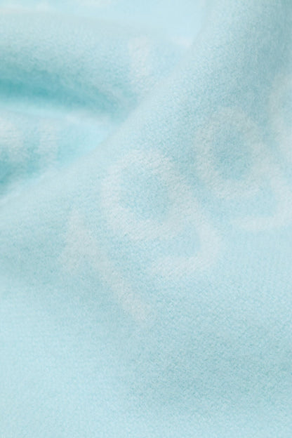 Acne Studios Wool logo scarf - Wide - Light blue/white