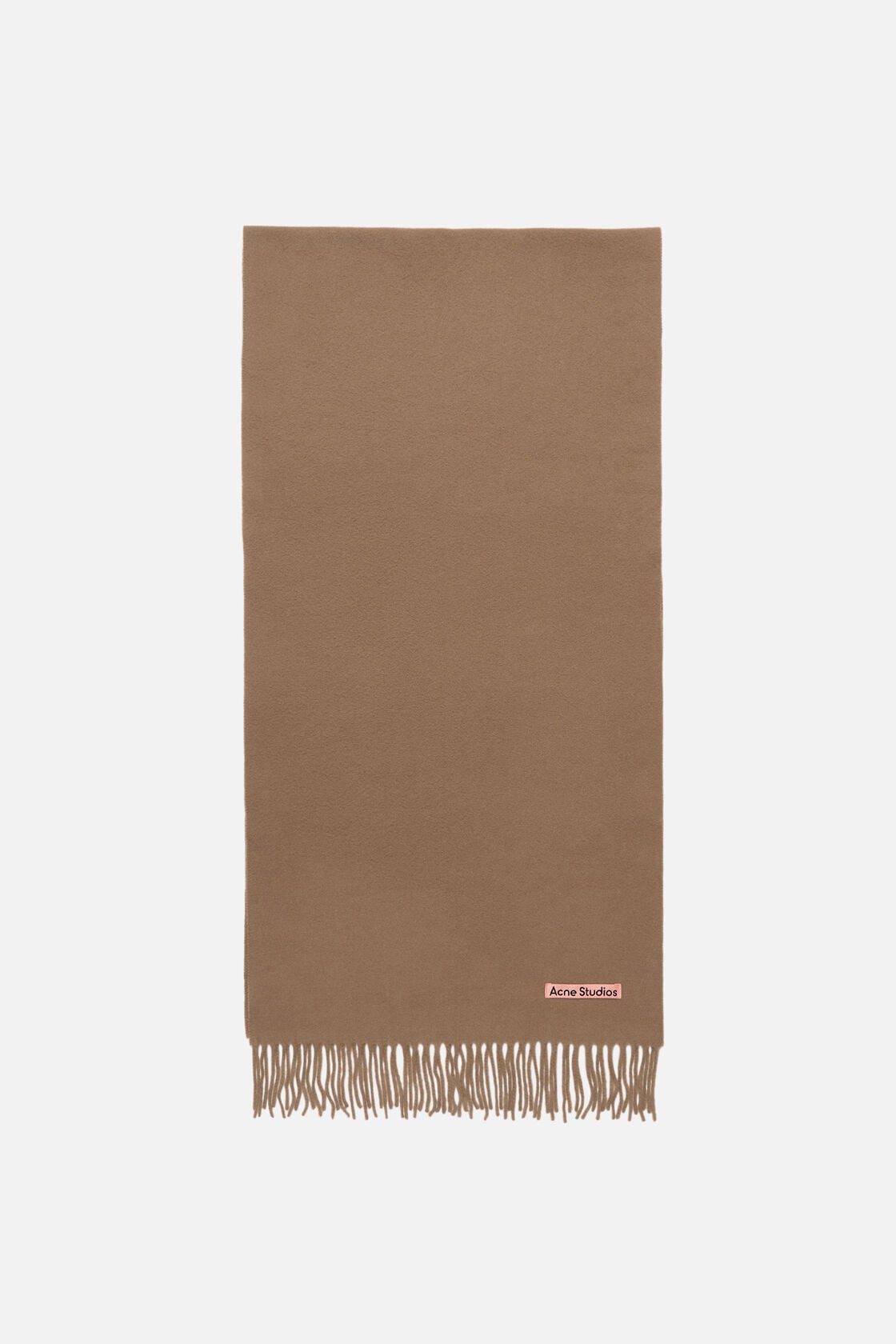 Acne Studios Fringe wool scarf – Narrow - Caramel brown