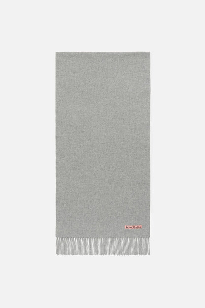 Acne Studios Fringe wool scarf - Narrow - Light Grey Melange