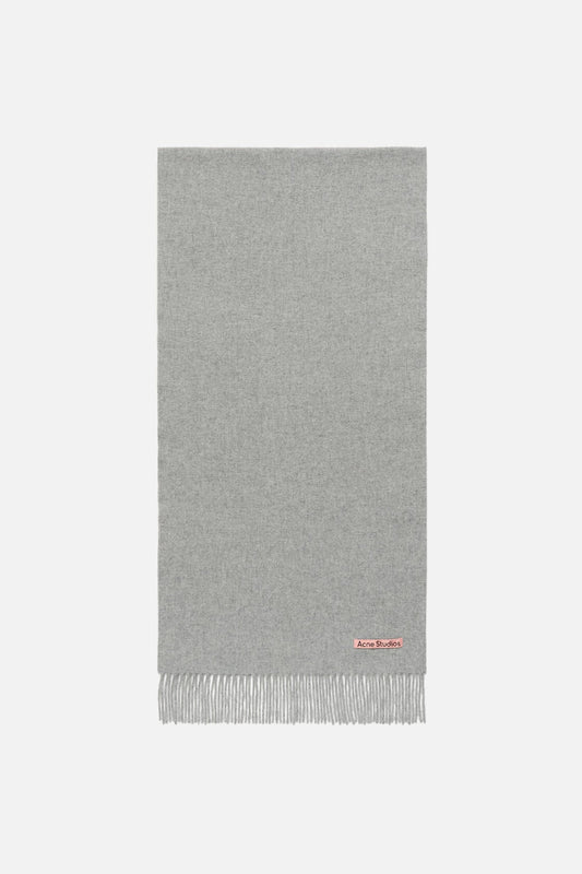 Acne Studios Fringe wool scarf - Narrow - Light Grey Melange