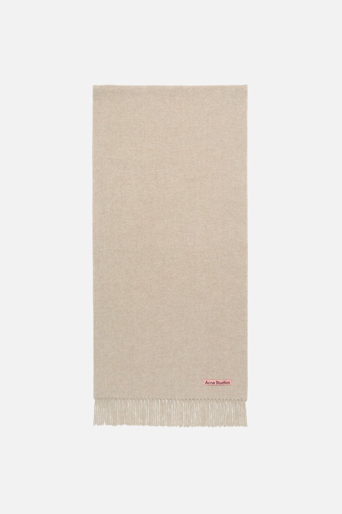 Acne Studios Fringe wool scarf – Narrow - Oatmeal melange