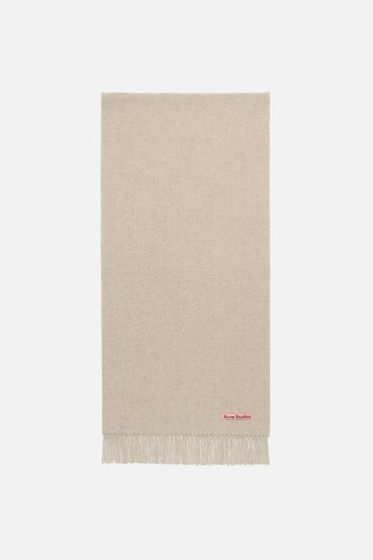 Acne Studios Fringe wool scarf – Narrow - Oatmeal melange