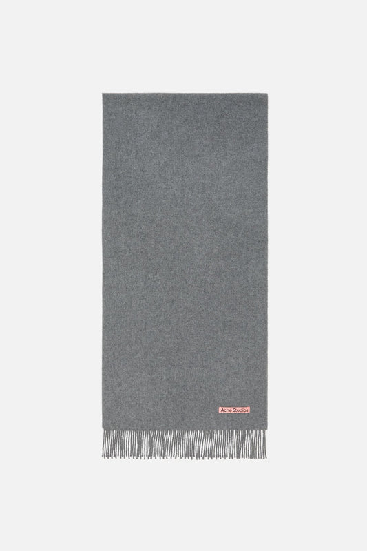 Acne Studios Fringe wool scarf – Narrow - Grey Melange
