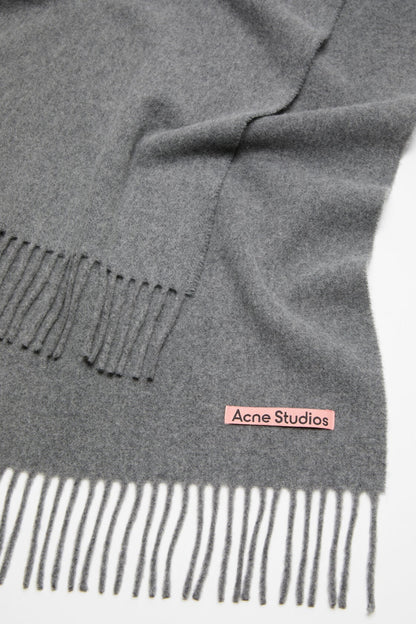 Acne Studios Fringe wool scarf – Narrow - Grey Melange