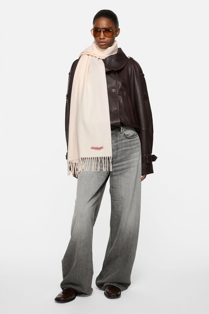 Acne Studios Fringe wool scarf – Narrow - Warm white