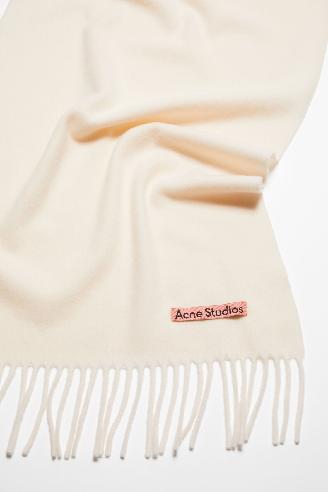 Acne Studios Fringe wool scarf – Narrow - Warm white