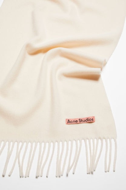 Acne Studios Fringe wool scarf – Narrow - Warm white
