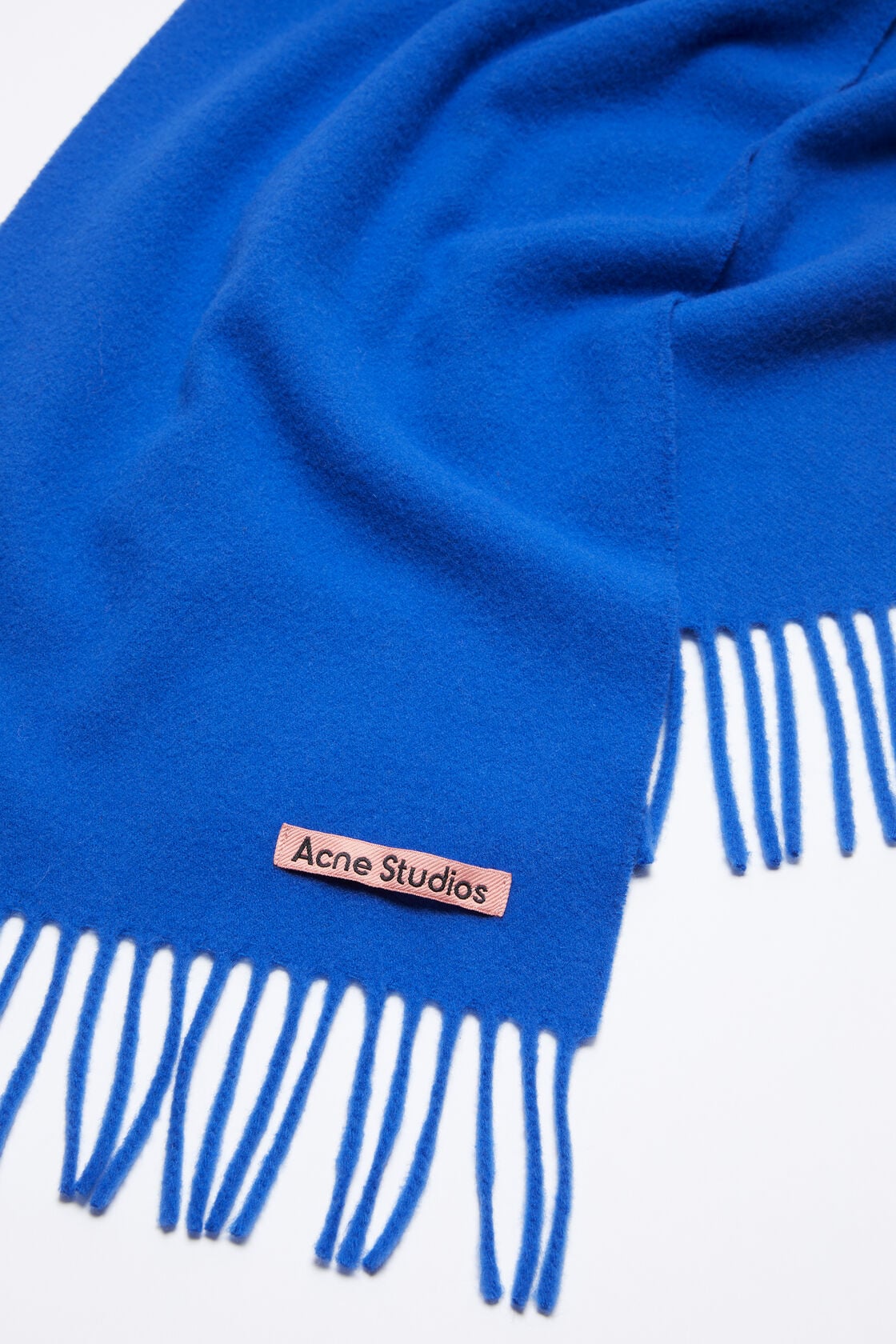 Acne Studios Fringe wool scarf - skinny - Royal blue
