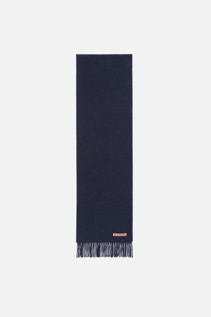 Acne Studios Fringe wool scarf - skinny - Dark Navy Melange