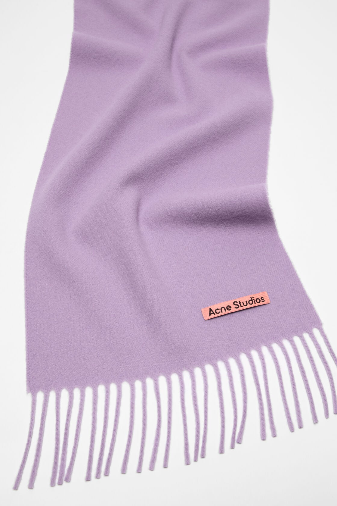 Acne Studios Fringe wool scarf - skinny - Lilac