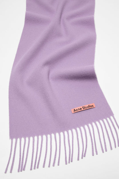 Acne Studios Fringe wool scarf - skinny - Lilac