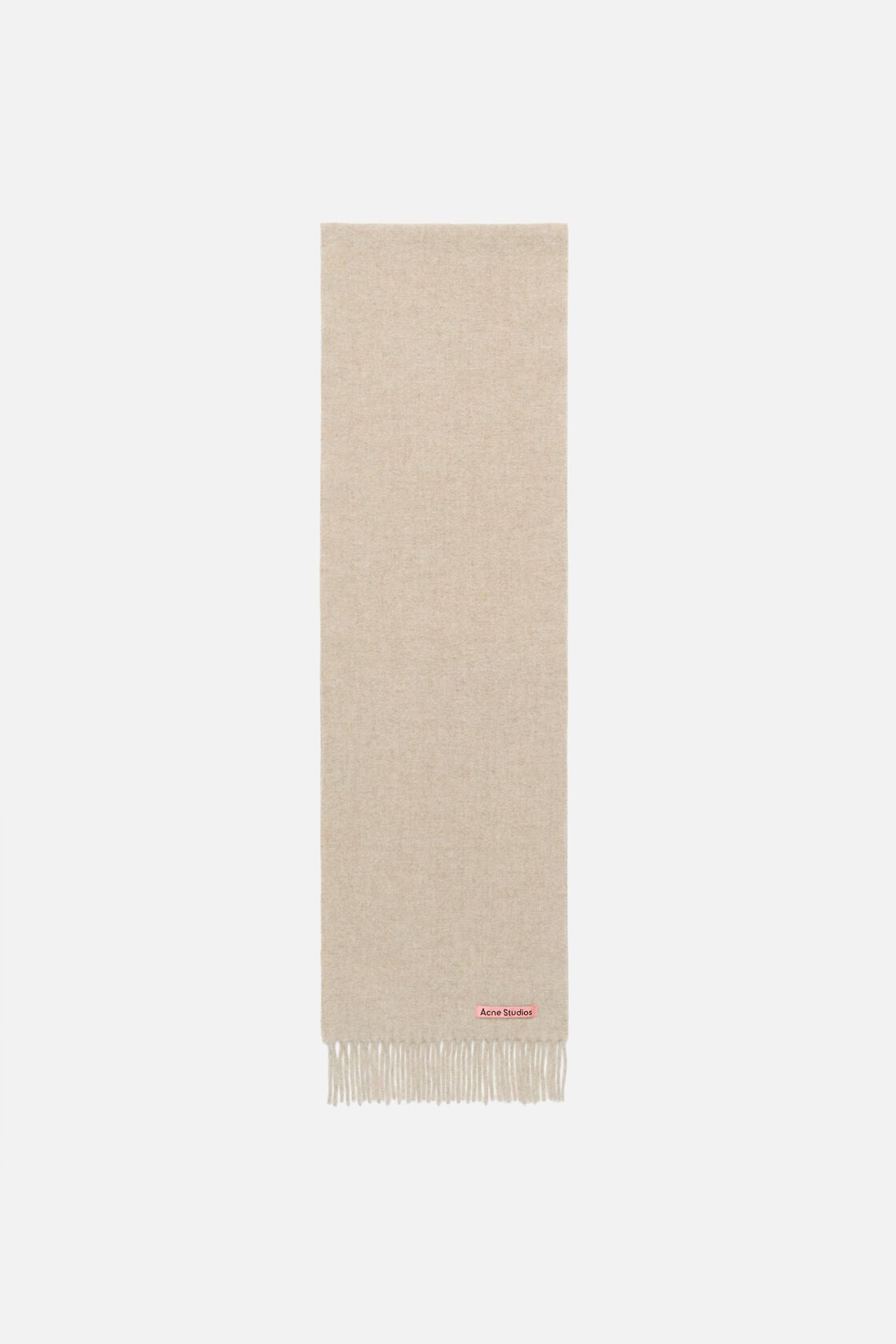 Acne Studios Fringe wool scarf - skinny - Oatmeal melange