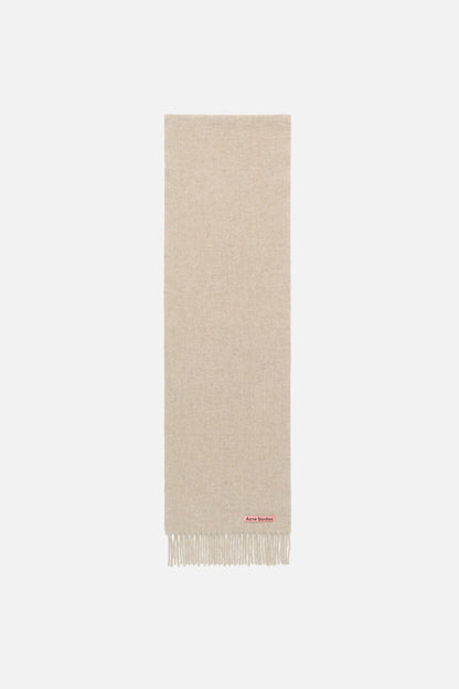 Acne Studios Fringe wool scarf - skinny - Oatmeal melange
