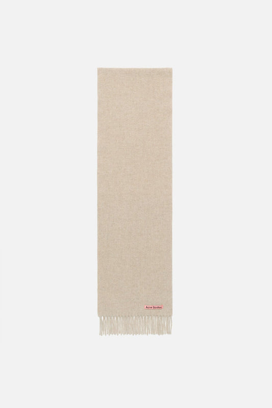 Acne Studios Fringe wool scarf - skinny - Oatmeal melange