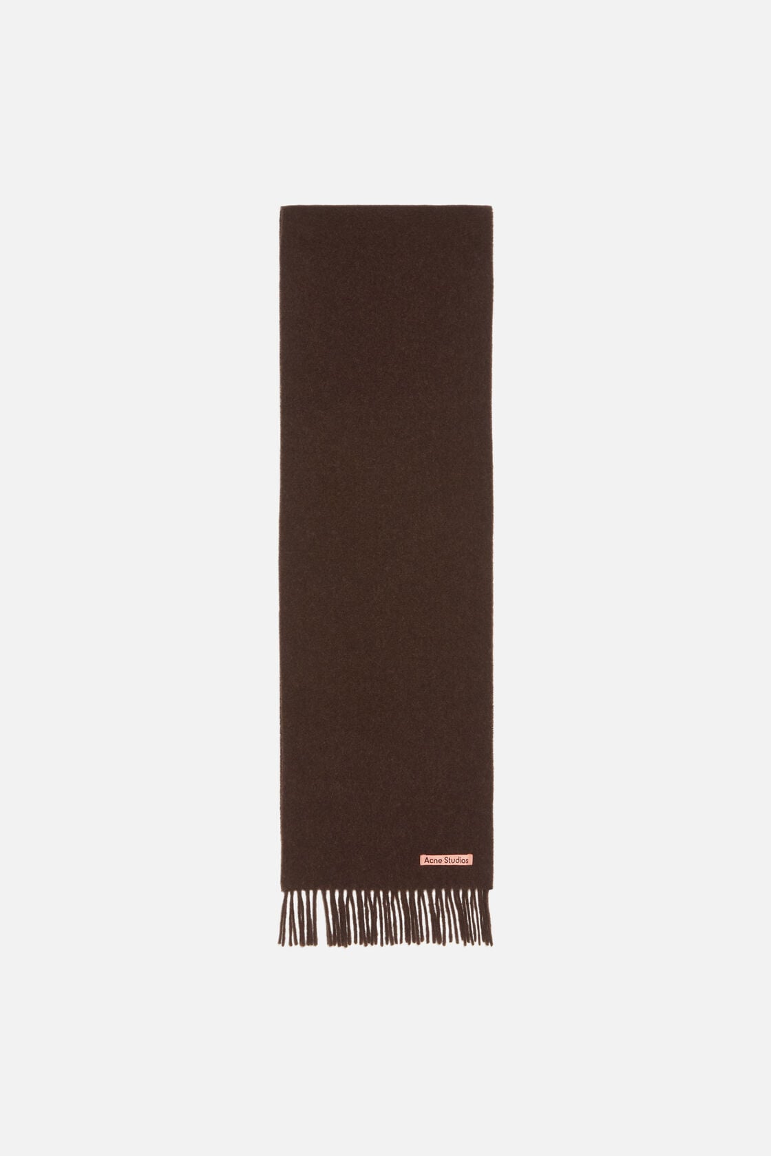 Acne Studios Fringe wool scarf - skinny - Brown melange