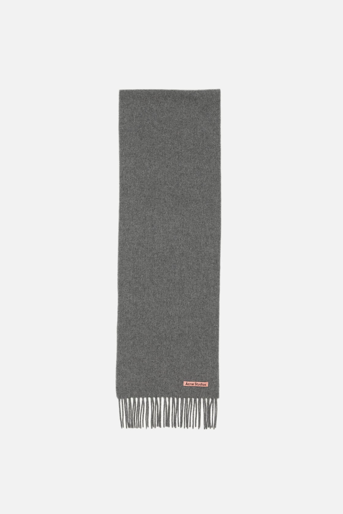 Acne Studios Fringe wool scarf - skinny - Grey Melange