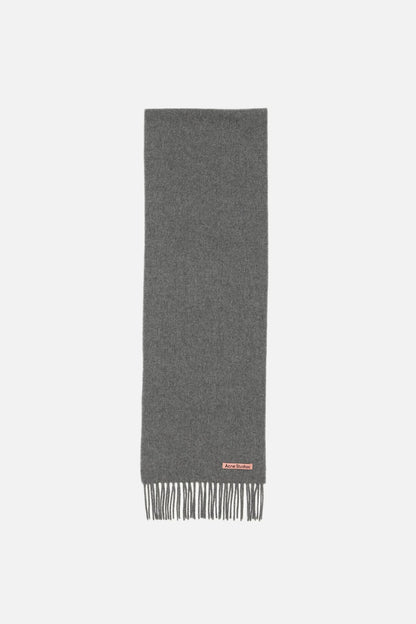 Acne Studios Fringe wool scarf - skinny - Grey Melange