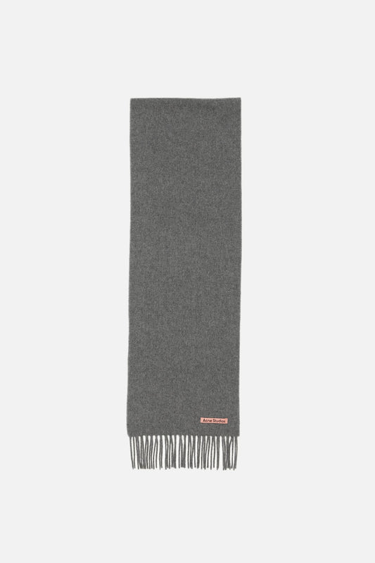 Acne Studios Fringe wool scarf - skinny - Grey Melange