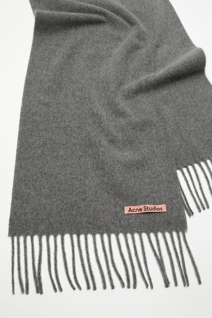 Acne Studios Fringe wool scarf - skinny - Grey Melange