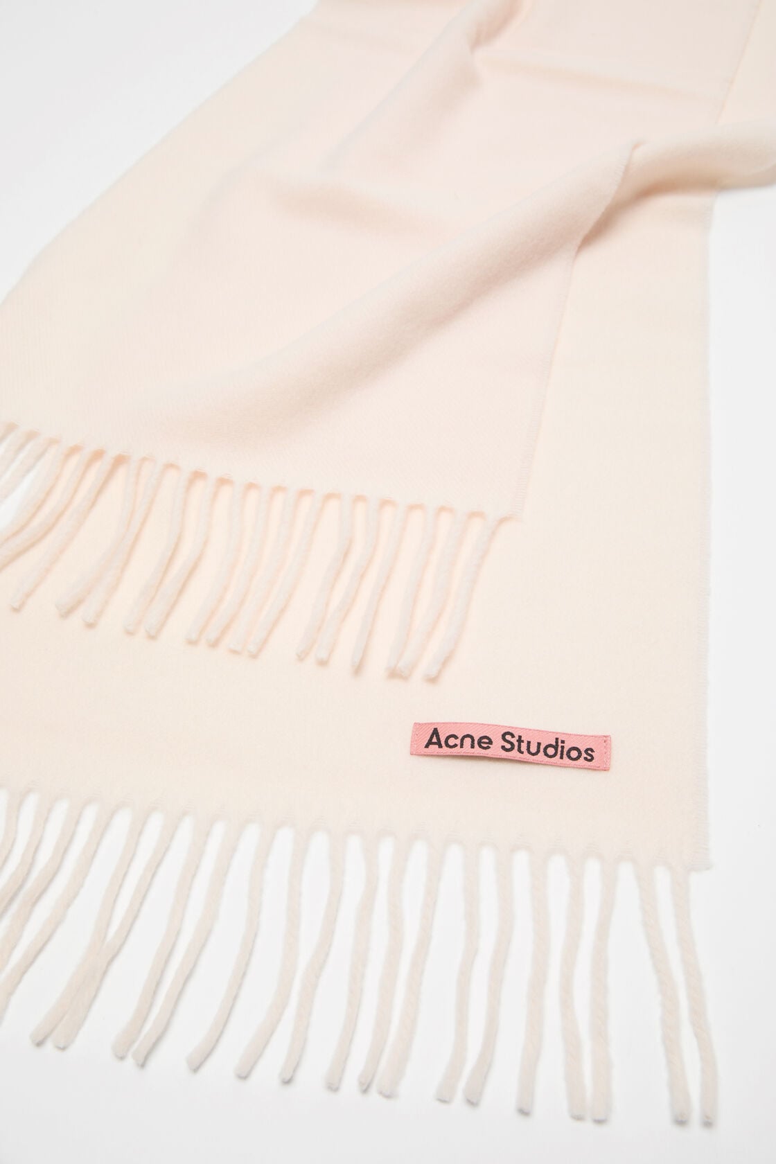Acne Studios Fringe wool scarf - skinny - Warm white