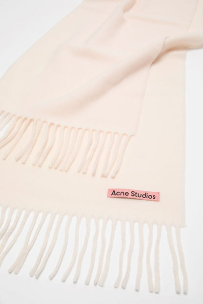 Acne Studios Fringe wool scarf - skinny - Warm white