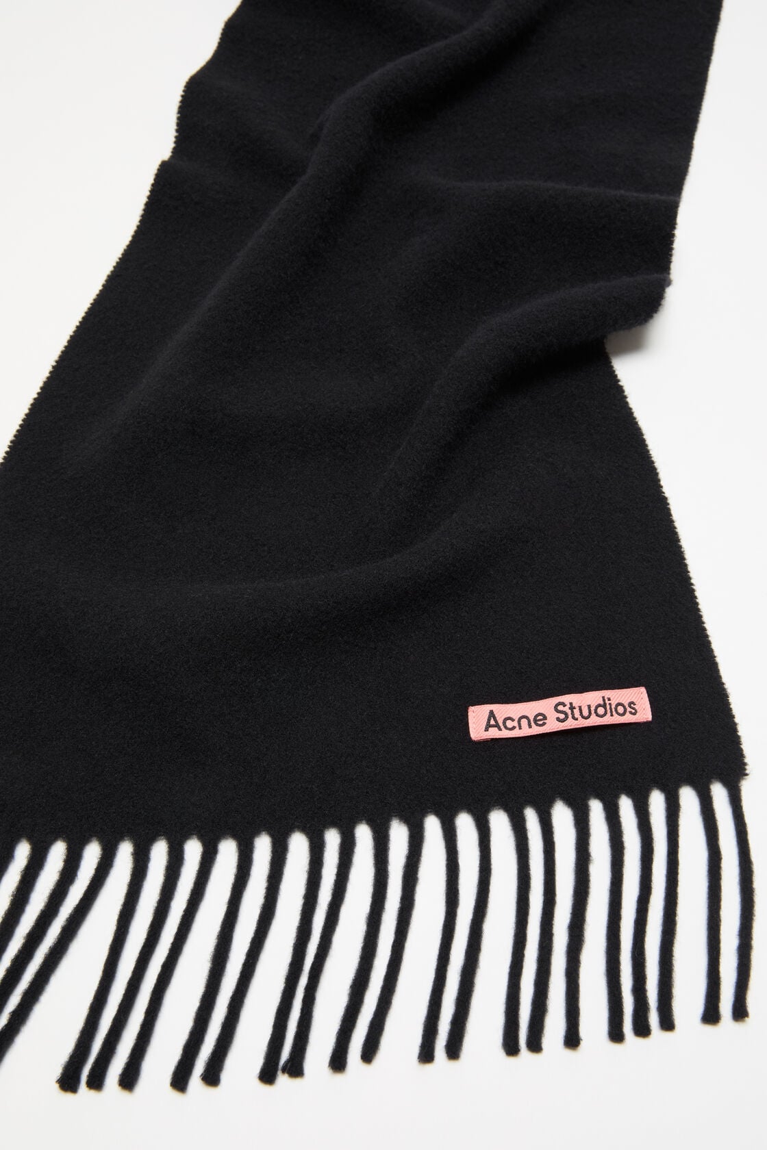 Acne Studios Fringe wool scarf - skinny - Black